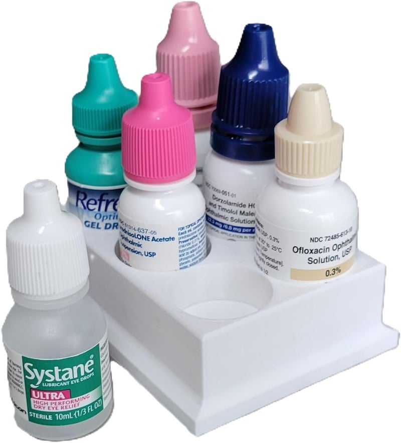 Znet3D Eye Drop Bottles Organizer & Storage – 6-Slot Holder (White) - Image 2